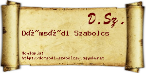 Dömsödi Szabolcs névjegykártya